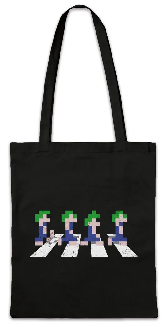 Urban Backwoods Beuteltasche Lemmings Road Stofftasche Video Game Gamer Geek Nerd Lemminge Gaming (1-tlg), Pixel 8Bit Retro