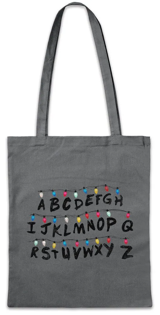 Urban Backwoods Beuteltasche Light Bulb Alert Stofftasche Stranger Lights Alphabet Lichter (1-tlg), Lichterkette Upside Ghost Things