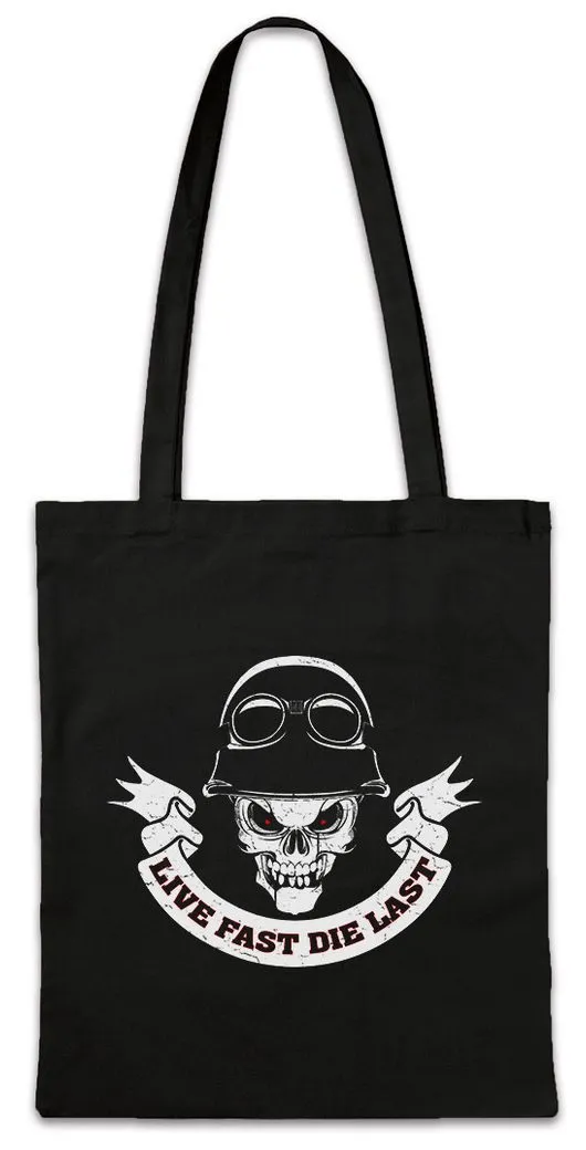 Urban Backwoods Beuteltasche Live Fast Die Last Stofftasche Biker Rocker Club Motorcycle Freedom (1-tlg), Chopper Chrome Motorrad Bike