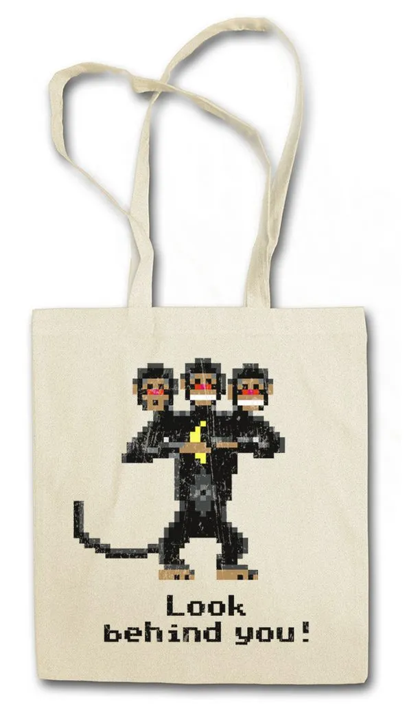 Urban Backwoods Beuteltasche Look Behind You Stofftasche Monkey The Game Secret Of Affe Nerd Island (1-tlg), Three Headed Monkey Kult
