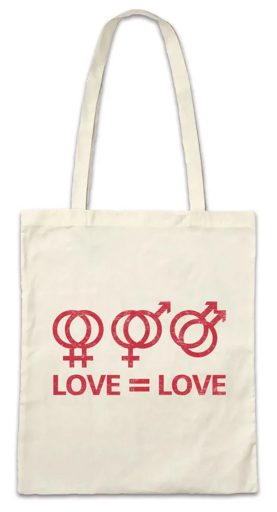 Urban Backwoods Beuteltasche Love Love Stofftasche Queer Gay Schwul Lesbian Homosexuell LGBTQ Trans (1-tlg), Bisexuell Homosexual Bisexual Lesbisch