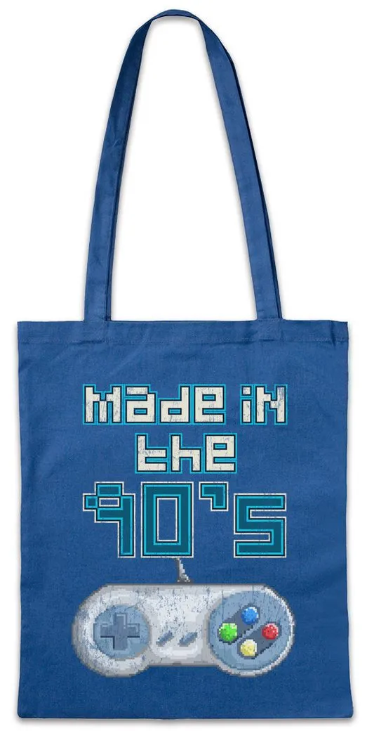 Urban Backwoods Beuteltasche Made In The 90's Stofftasche Gamer Pixel Retro Joypad VG Arcade 8 16 (1-tlg), Bit Gaming Games Neunziger