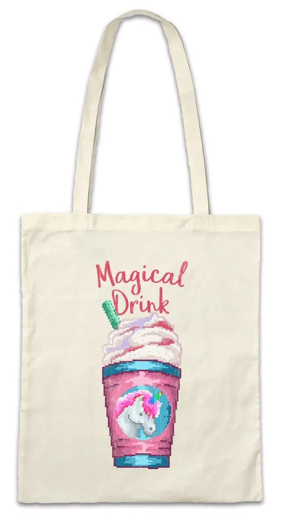 Urban Backwoods Beuteltasche Magical Drink Stofftasche Einhorn Pixel Umicorn Gamer Gaming Games (1-tlg), Pixel Retro Arcade 8