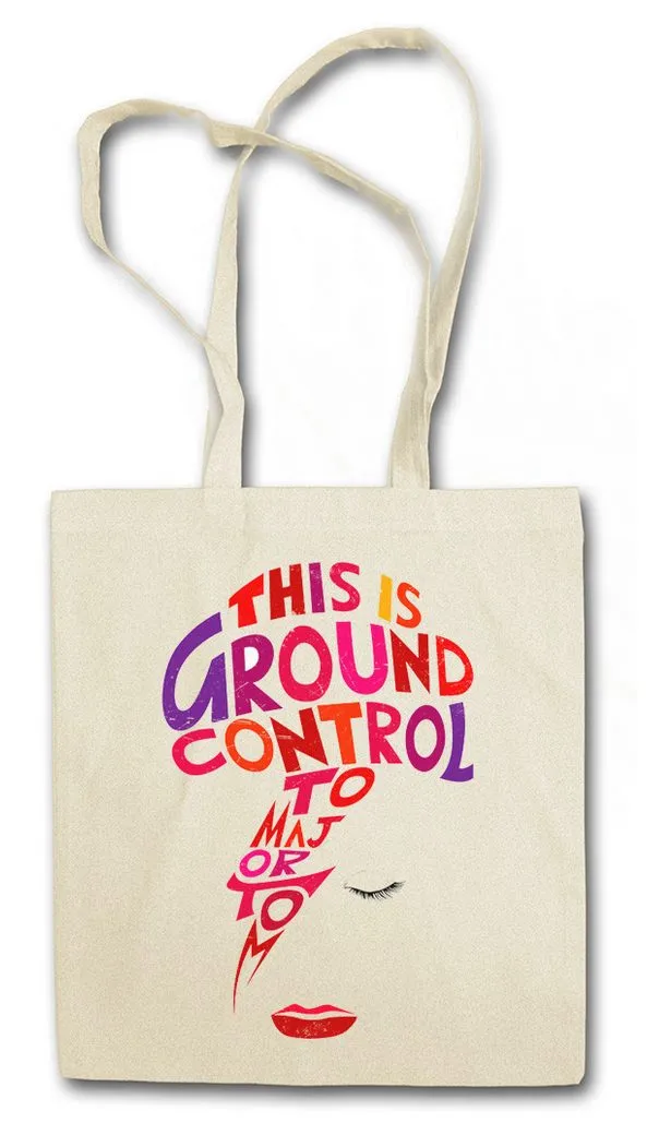 Urban Backwoods Beuteltasche Major Tom J Stofftasche " Ziggy Ground Control Stardust Kult Bowie (1-tlg), Music Musik Retro"""