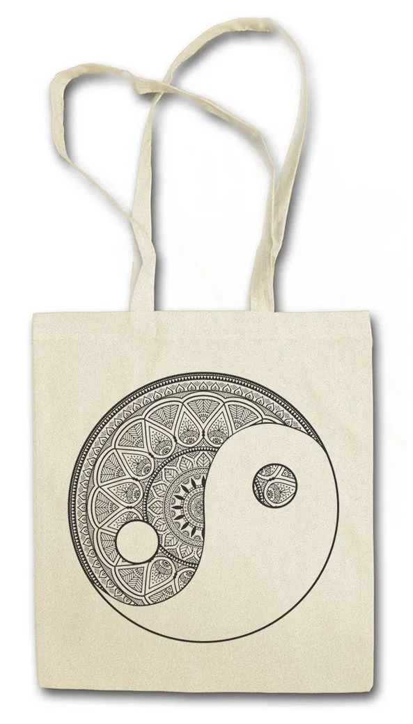 Urban Backwoods Beuteltasche Mandala Yin Yang Stofftasche Yantra Hinduism Buddhism Buddhismus (1-tlg), Hinduismus Hindu Shiva Buddha
