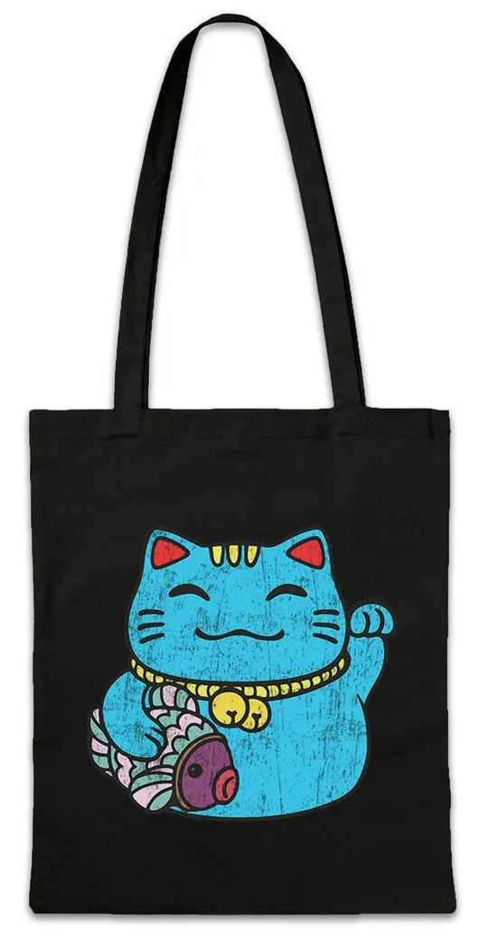 Urban Backwoods Beuteltasche Maneki Neko III Stofftasche Winkekatze Maneki-neko Manekineko Winkende (1-tlg), Katze Cat Japan Aisen