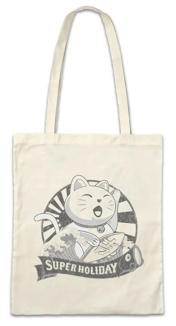 Urban Backwoods Beuteltasche Maneki Neko VII Stofftasche Cat Katze Winkekatze Maneki-Neko (1-tlg), Manekineko China Japan Winkende