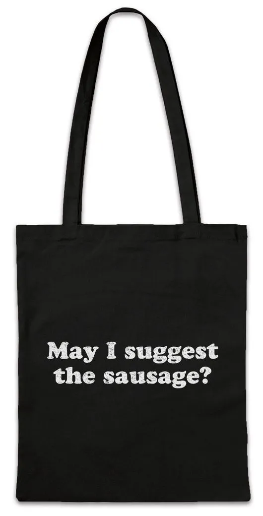 Urban Backwoods Beuteltasche May I Suggest The Sausage Stofftasche Insatiable Wiener Taco Symbol (1-tlg), Sign Logo Würstchen Firmenlogo