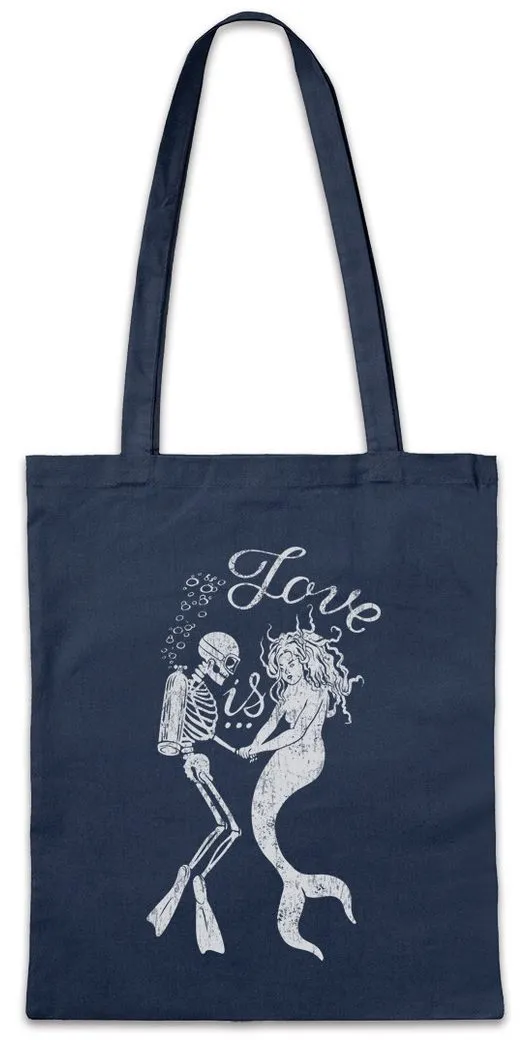 Urban Backwoods Beuteltasche Mermaid Diver Love Stofftasche Surfer Surfen Toter Taucher Tauchen (1-tlg), Dead Diver Diving