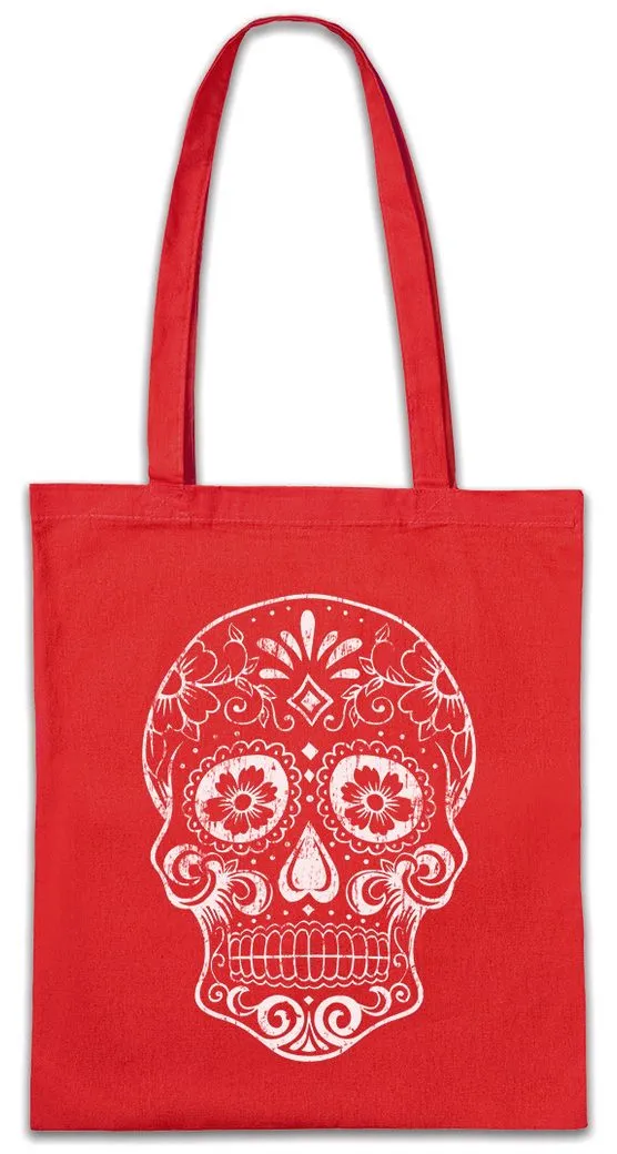 Urban Backwoods Beuteltasche Mexican Skull V Stofftasche Schädel Totenschädel Sugar Totenkopf (1-tlg), Mexiko Mexico Latin Lateinamerika
