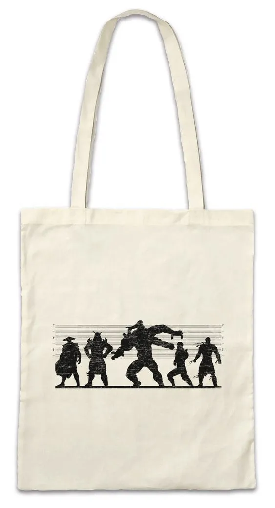 Urban Backwoods Beuteltasche Mortal Suspects Stofftasche Fighter Kombat Nerd Criminals Kriminelle (1-tlg), Raiden Goro Shao Characters