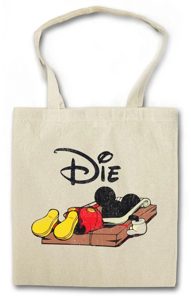 Urban Backwoods Beuteltasche Mouse Trap Stofftasche Comic Mickey Fun Die Dead Maus Cartoon Punk (1-tlg), Rock Geschenk Metal Horror