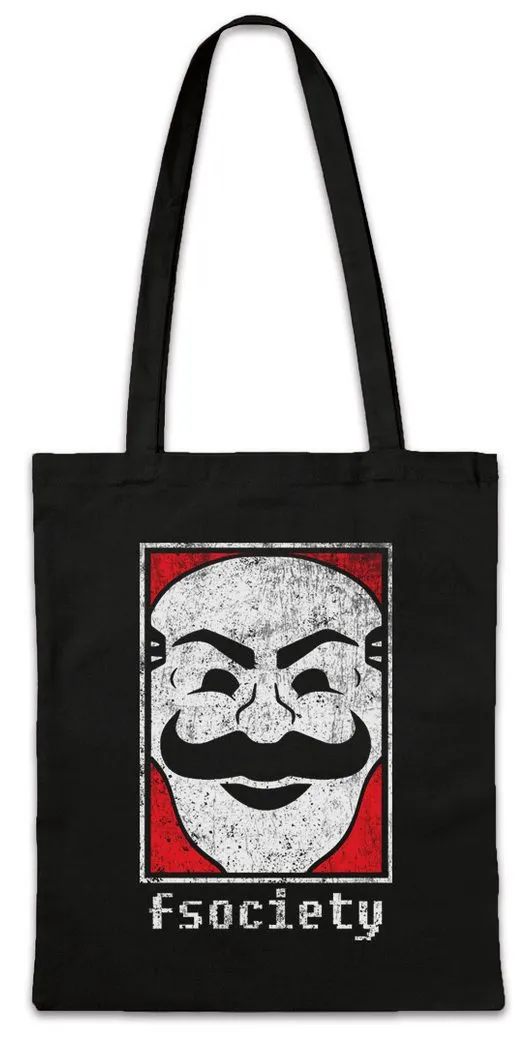 Urban Backwoods Beuteltasche Mr. Fsociety Logo Stofftasche Symbol Robot Hacker Virus Wurm Malware (1-tlg), E Corp Company Logo