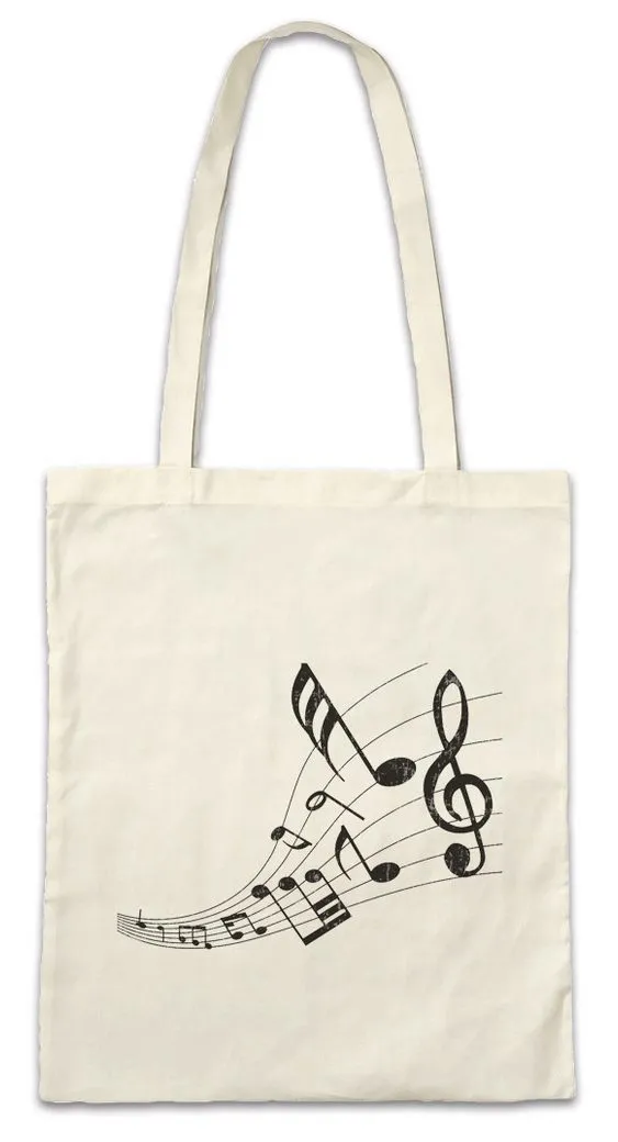 Urban Backwoods Beuteltasche Music Notes Stofftasche Musiklehrer Musik Teacher Noten Instrument (1-tlg), Notenschlüssel Lehrer Orchester Notenlehre