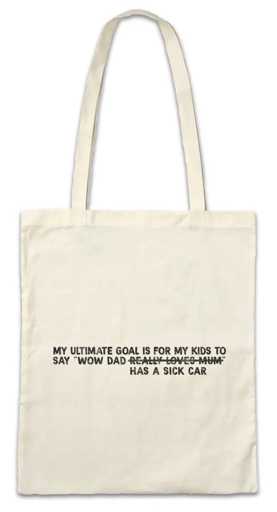 Urban Backwoods Beuteltasche My Ultimate Goal Is Stofftasche Race Racing Car Auto Driver Racer (1-tlg), Biker Petrol Head Fun
