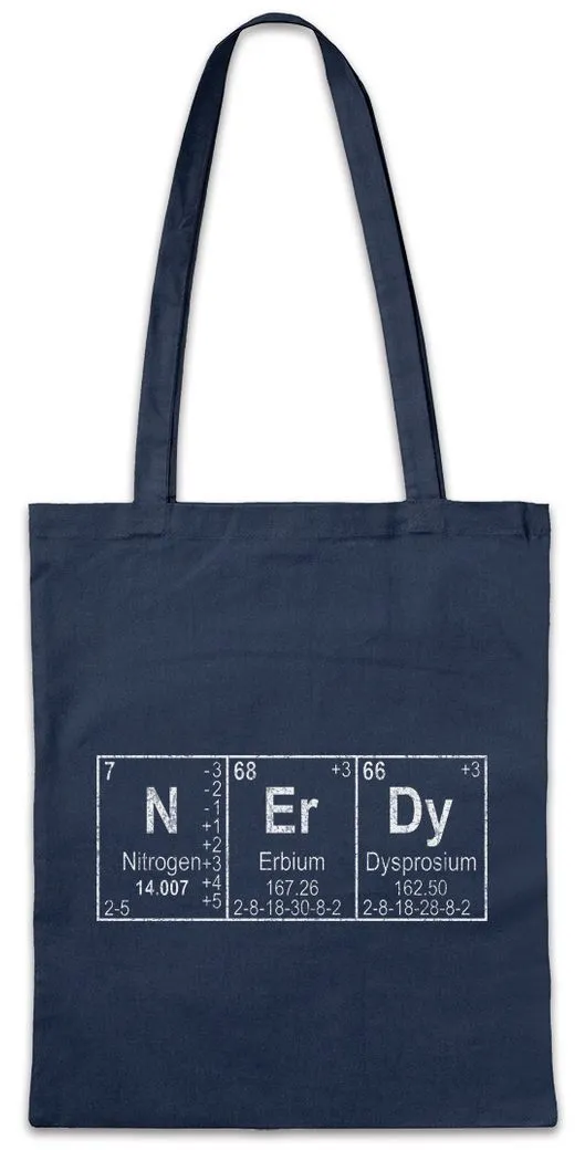 Urban Backwoods Beuteltasche N Er Dy Stofftasche Lehrer Chemie Nerd Chemistry Teacher Professor (1-tlg), Periodensystem PEriodic Table Elements