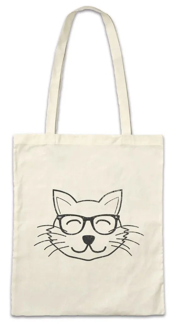Urban Backwoods Beuteltasche Nerd Kitty Stofftasche Fun Cat Katze Kitty Love Liebe Geek Freak Gamer (1-tlg), Science Scientist Teacher Lehrer