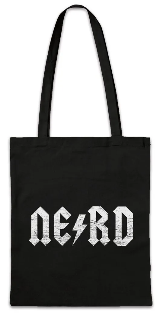 Urban Backwoods Beuteltasche Nerd Lightning Stofftasche Logo Gitarre Rock Legend Logo AC/DC Metal (1-tlg), Guitar Player Band Symbol