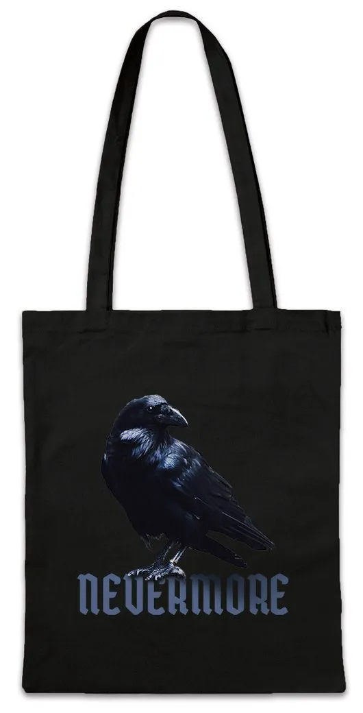 Urban Backwoods Beuteltasche Nevermore Raven Stofftasche Edgar Portrait Allan Allen Symbol Poe Rabe (1-tlg), Nimmermehr Horror Autor