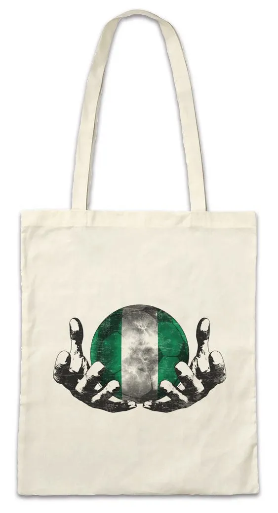 Urban Backwoods Beuteltasche Nigeria Football Magic Ball Stofftasche Nigerien Nigerianisch (1-tlg), Nigerianische Fahne Nigerian Fußball