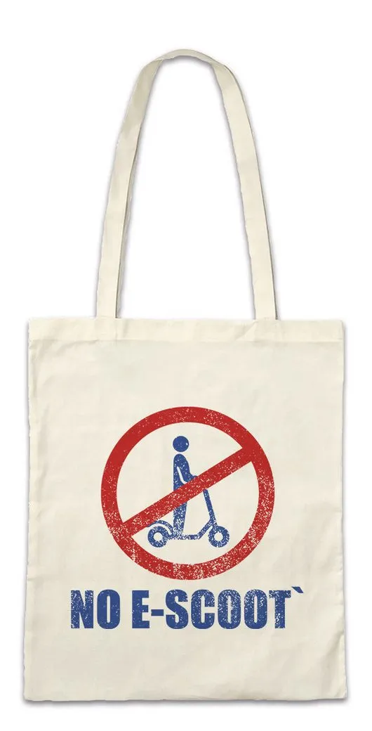 Urban Backwoods Beuteltasche No E-Scoot Stofftasche Gegen Anti Against E-Scooter Electro Roller (1-tlg), Müll Trash Mülleimer Müllcontainer