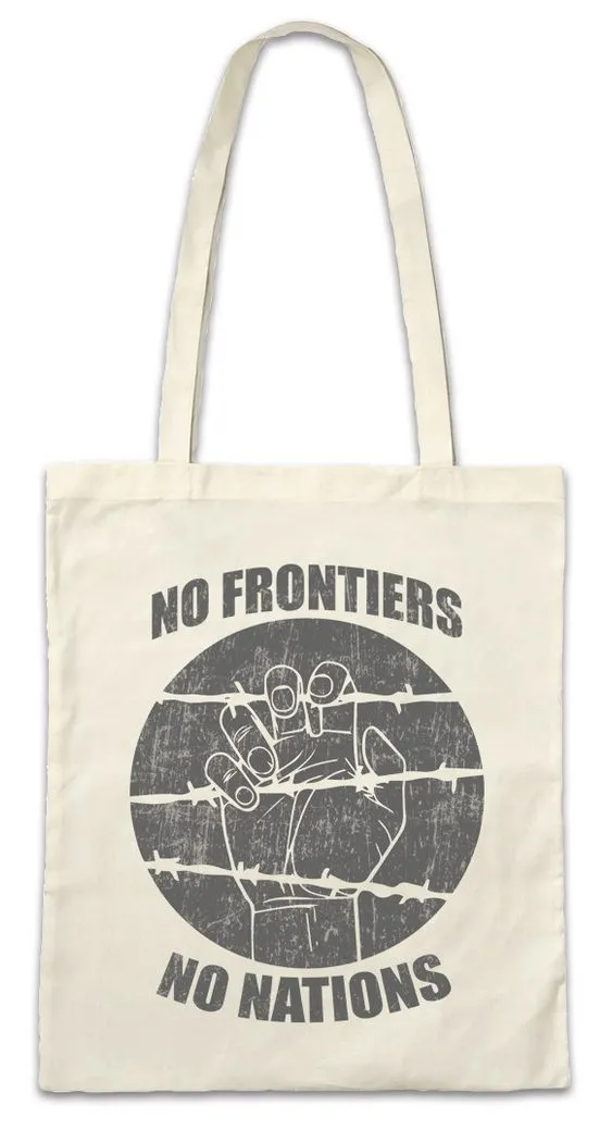 Urban Backwoods Beuteltasche No Frontiers No Nations Stofftasche Ebony Love Black Power Lives Fist (1-tlg), Matter No Borders Borderss