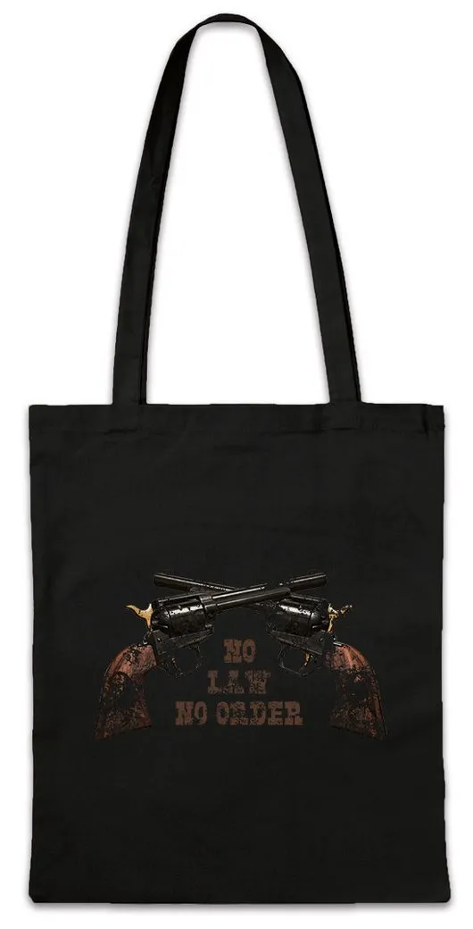 Urban Backwoods Beuteltasche No Law No Order Stofftasche Cowboy Gunslinger Revolverheld Western (1-tlg), Saloon Sheriff Cowgirl Rodeo