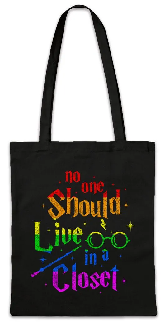 Urban Backwoods Beuteltasche No One Should Live In A Closet Stofftasche Gay Schwul Harry Pride Fun (1-tlg), Homosexuell LBGTQ Potter Diversity