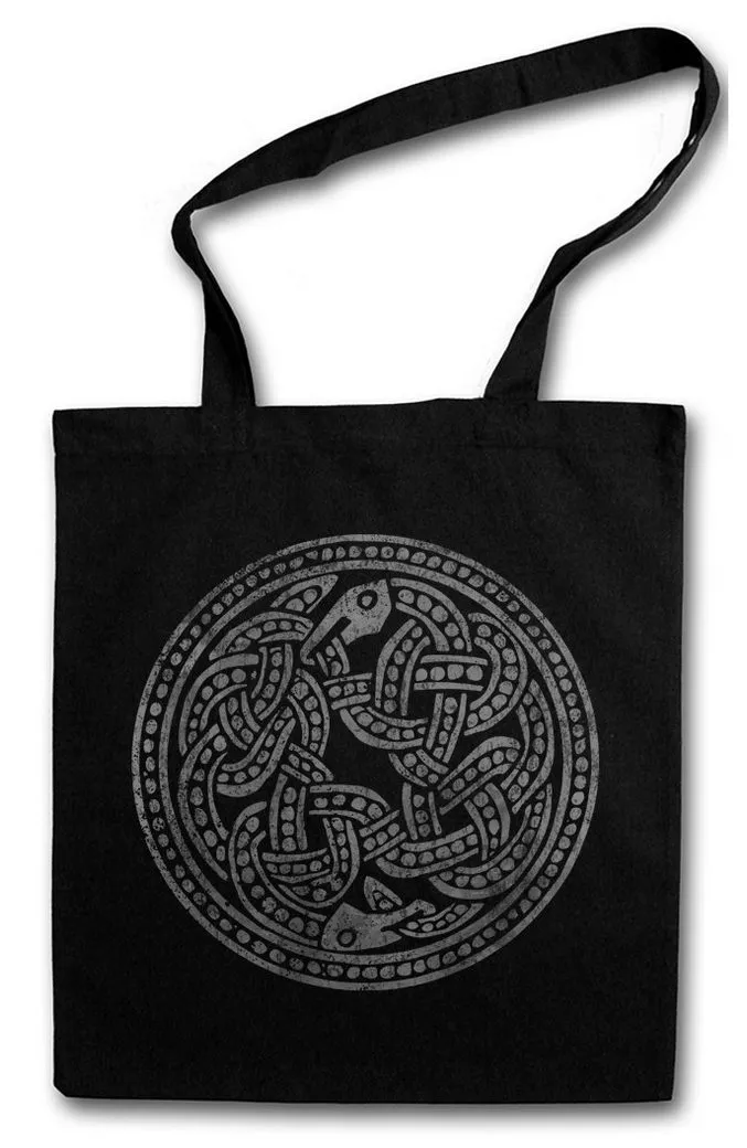 Urban Backwoods Beuteltasche Norse Snakes Stofftasche Walhalla Raben Odin Thor Mjölnir Midgard Loki (1-tlg), Vikings Schlangen Wikinger