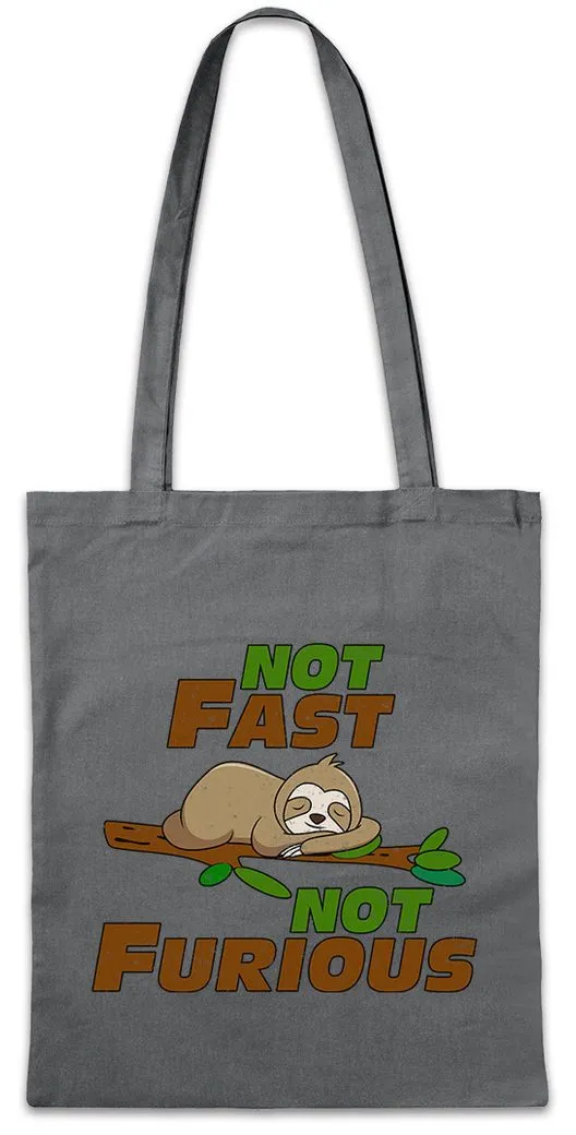 Urban Backwoods Beuteltasche Not Fast Not Furious Stofftasche Faultier Faulenzer Schlafen Lazy (1-tlg), Mittagsschlaf Siesta Fun Sleep