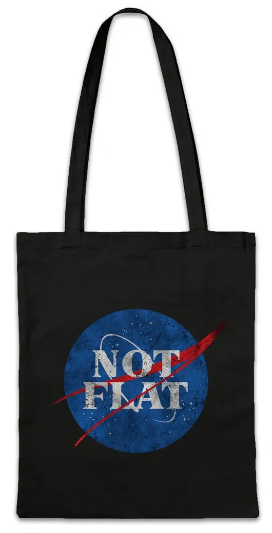 Urban Backwoods Beuteltasche Not Flat Space Logo Stofftasche Flache Earth Erde Scheibe Society (1-tlg), Symbol Sign Logo Insigina