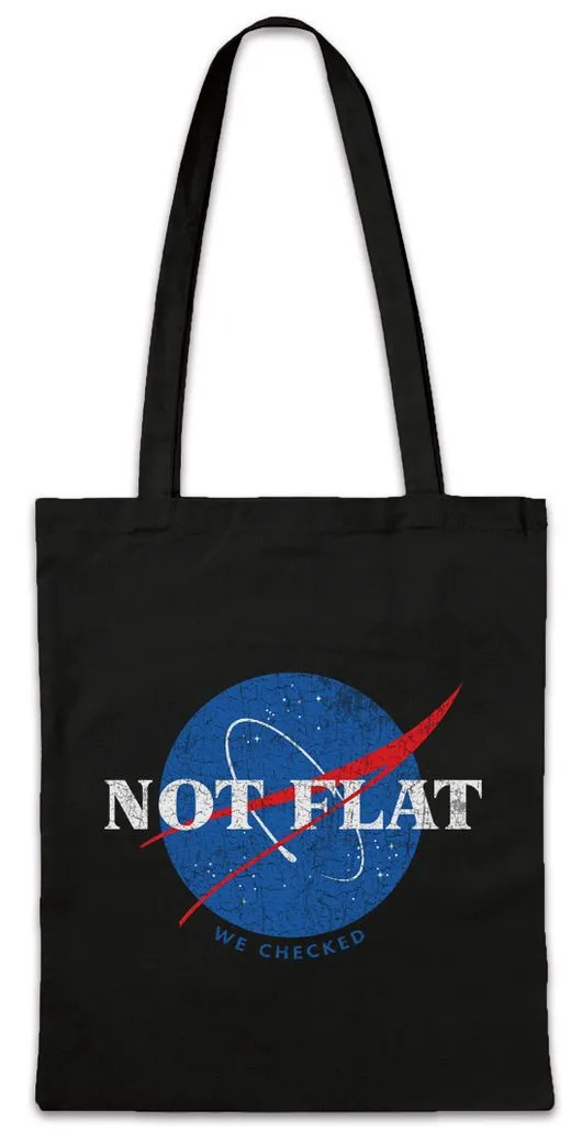 Urban Backwoods Beuteltasche Not Flat Stofftasche Flache Earth Erde Scheibe Society Symbol Sign (1-tlg), Logo Insigina Schild Samuel
