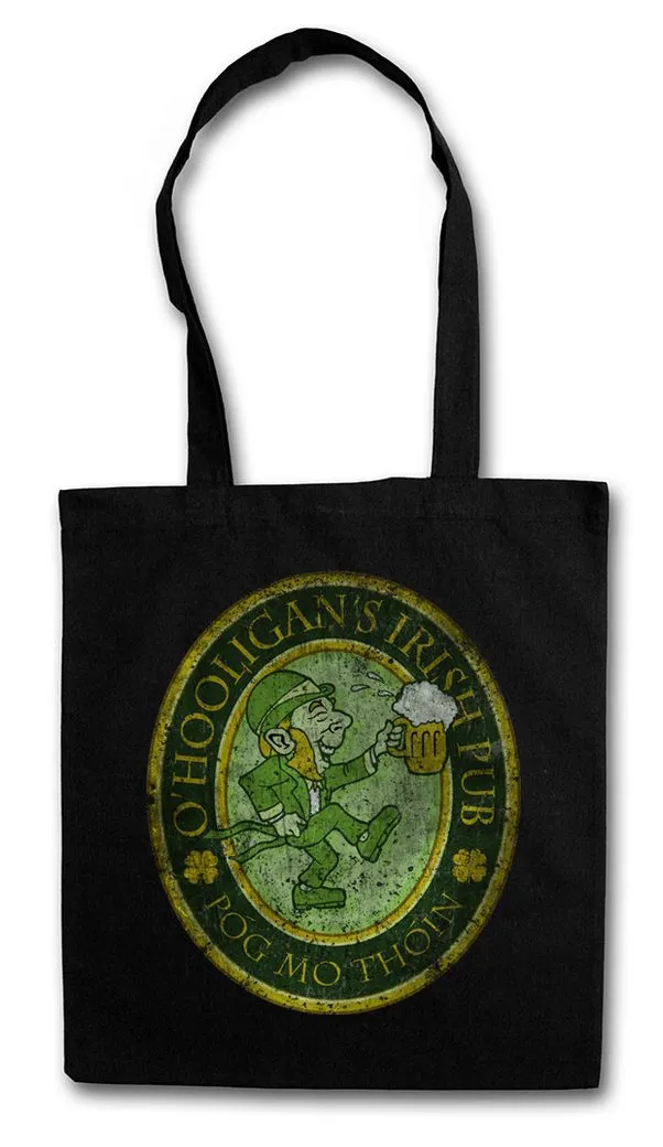 Urban Backwoods Beuteltasche O'Hooligans Irish Pub Vintage Stofftasche Ireland Irland Belfast (1-tlg), Dublin Beer Bier Green