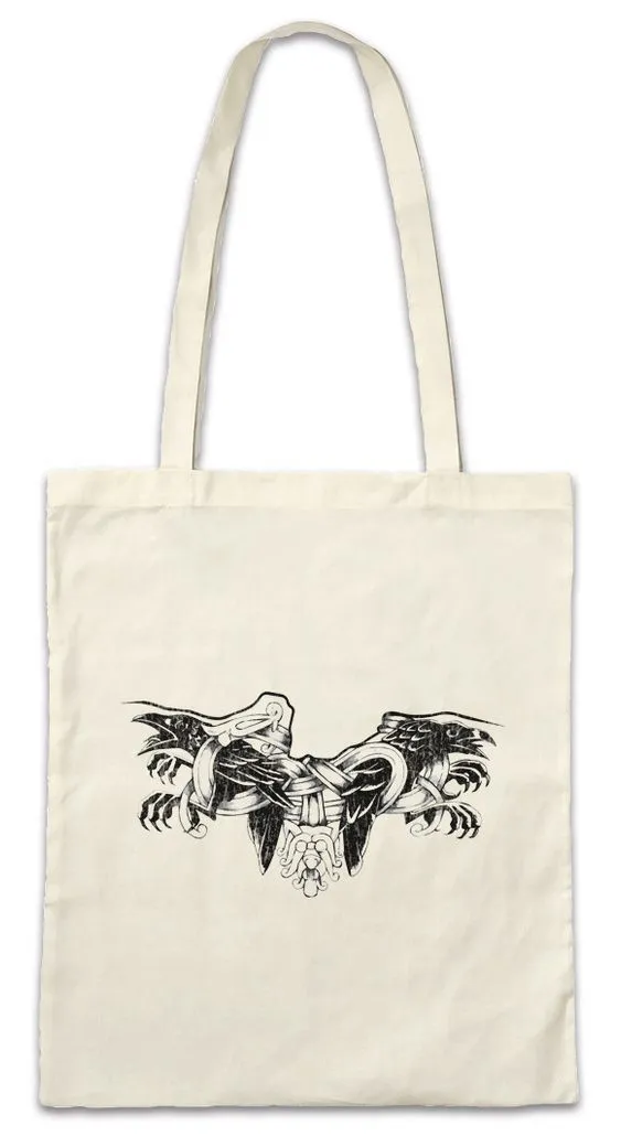 Urban Backwoods Beuteltasche Odhin Ravens II Stofftasche Hugin Vikings Munin Raben Wikinger Ravens (1-tlg), Walhalla Odhin Thor Wotan