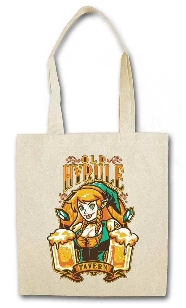 Urban Backwoods Beuteltasche Old Hyrule Tavern I Stofftasche Link Adventure Legend Game Retro Zelda (1-tlg), Triforce Logo Symbol Hyrule
