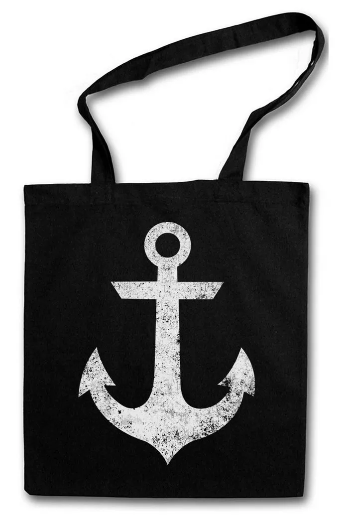 Urban Backwoods Beuteltasche Oldschool Anchor Vintage Logo II Stofftasche Anker Nautical Star (1-tlg), Tattoo Seemann Art Artist