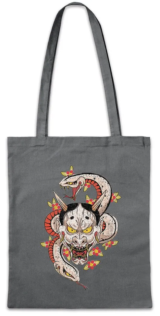 Urban Backwoods Beuteltasche Oni Tattoo Stofftascheurai Warrior Way Banzai Japan Ninja Shogun (1-tlg), Hannya Mask Japanisch Japanese