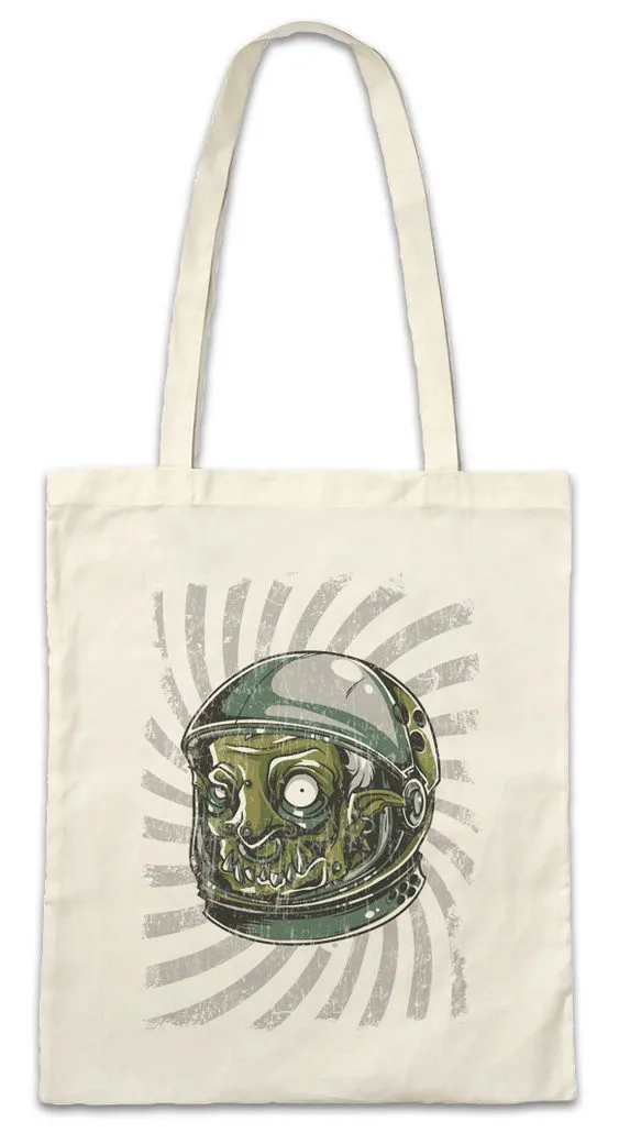 Urban Backwoods Beuteltasche Orc Astronaut StofftascheOrk Goblin Nerd RPG Geek Role Play Weltraum (1-tlg), Space Station Dungeons Cosmonaut