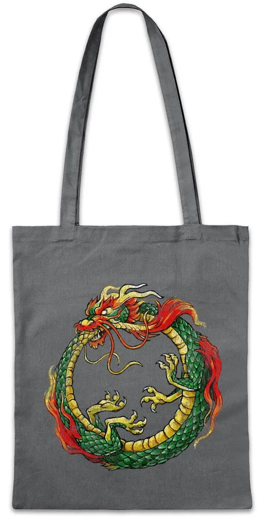 Urban Backwoods Beuteltasche Ouroboros Infinity Chinese Dragon Stofftasche Drache China Chinesisch (1-tlg), Uroboros Schlange Ancient Myths