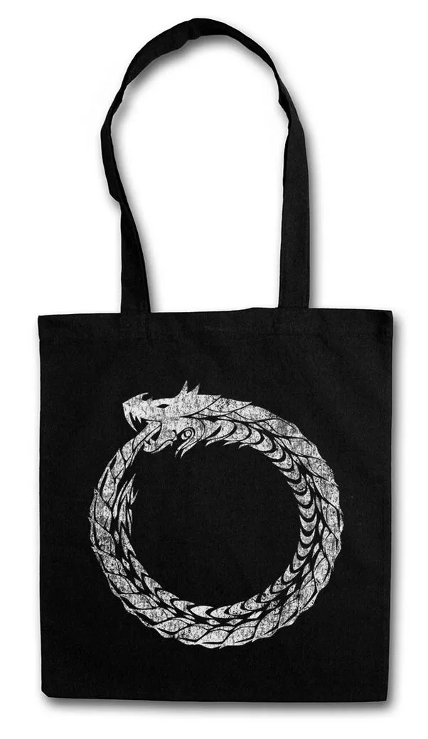 Urban Backwoods Beuteltasche Ouroboros Stofftasche Uroboros Schlange Ancient Myths Mythologie Snake (1-tlg), Unendlichkeit Symbol Sign Zyklus