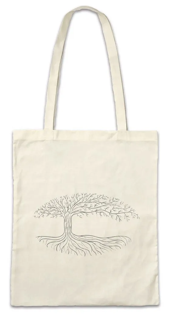Urban Backwoods Beuteltasche Oval Yggdrasil Stofftasche Arsen Celtic Irminsul World Tree Of Thor (1-tlg), Weltenbaum Life Odin Cosmic