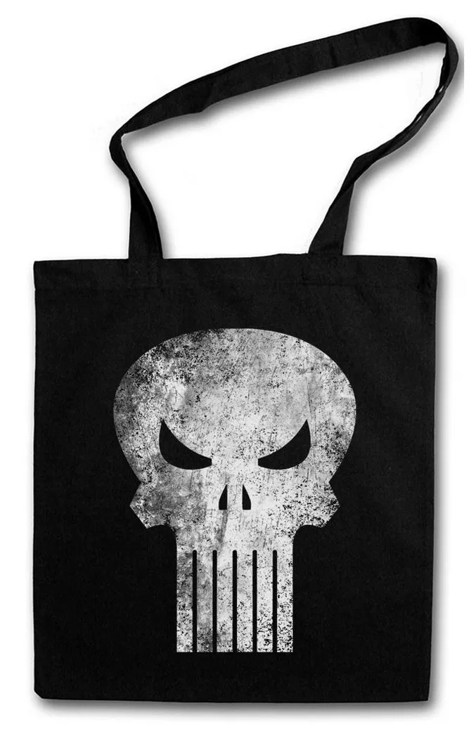Urban Backwoods Beuteltasche P Skull Stofftasche Vigilante Logo Symbol Punisher Hero Jigsaw (1-tlg), Microchip Schädel Totenkopf Totenschädel
