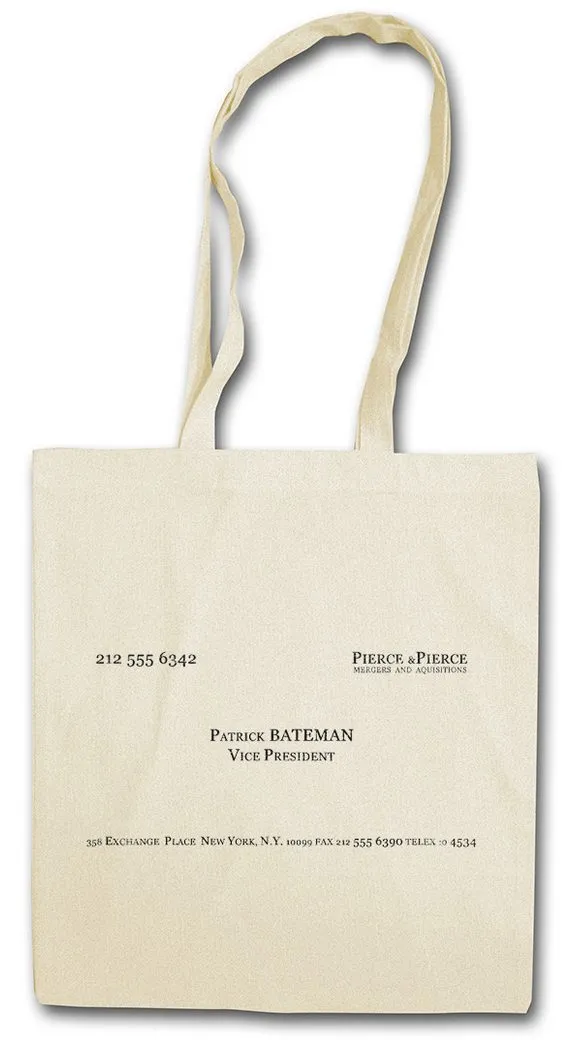 Urban Backwoods Beuteltasche Patrick Bateman Card Stofftasche American Card Insignia Psycho Zeichen (1-tlg), Sign Logo Company