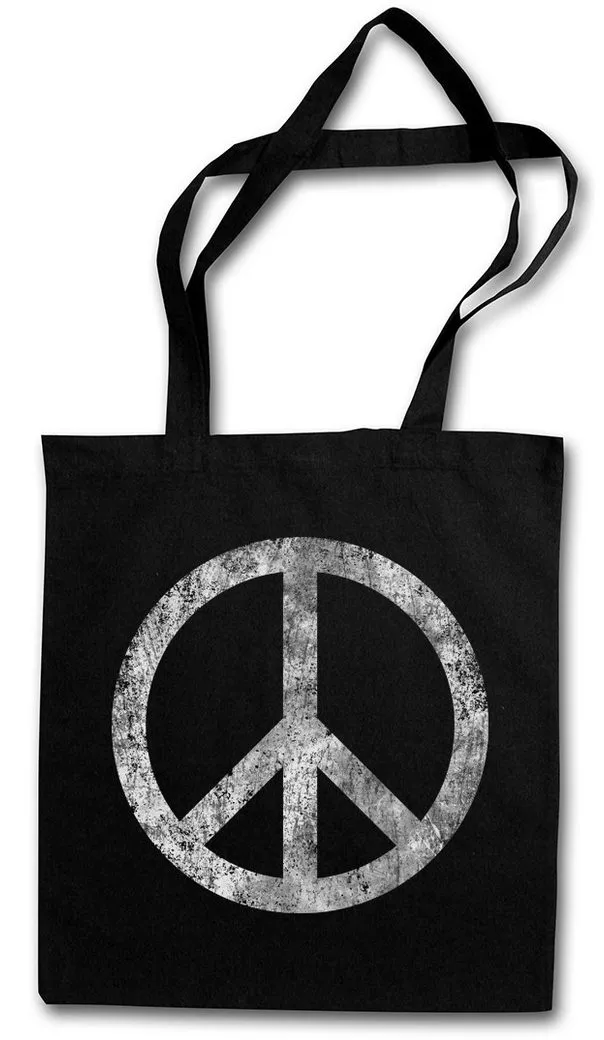 Urban Backwoods Beuteltasche Peace Symbol Stofftasche Sign Logo Frieden Regenbogen Hippie 60s (1-tlg), Cultur Goa Gay Free