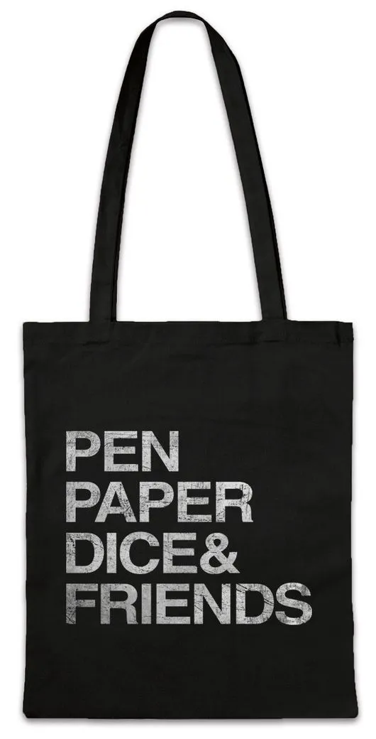 Urban Backwoods Beuteltasche Pen Paper Dice & Friends Stofftasche Geek Nerd Dungeons Roleplay Role (1-tlg), Play RPG Roleplay Dragons