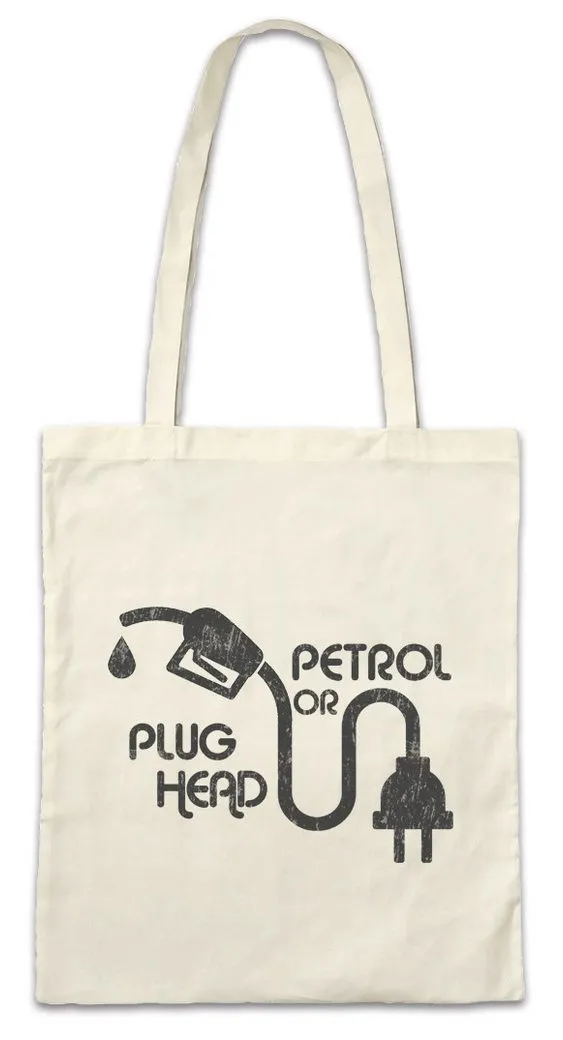 Urban Backwoods Beuteltasche Petrol Or Plug Head Stofftasche Race Racing Car Auto Driver Racer (1-tlg), Biker Petrol Head Fun