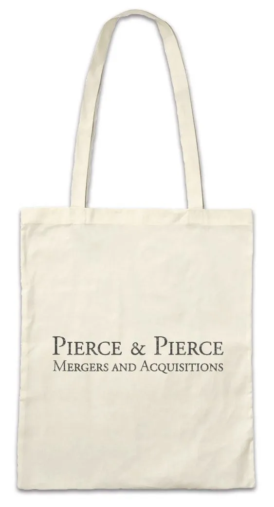 Urban Backwoods Beuteltasche Pierce & Pierce Stofftasche American Company Sign Logo Symbol (1-tlg), Firmenlogo Psycho Mergers and
