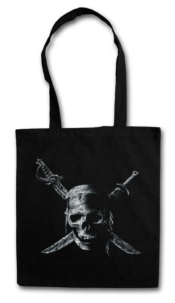 Urban Backwoods Beuteltasche Pirate Skull Stofftasche Piraten Pirates of the Ship Sailor Caribbean (1-tlg), Karibik Fluch Blackbeard Crossbones