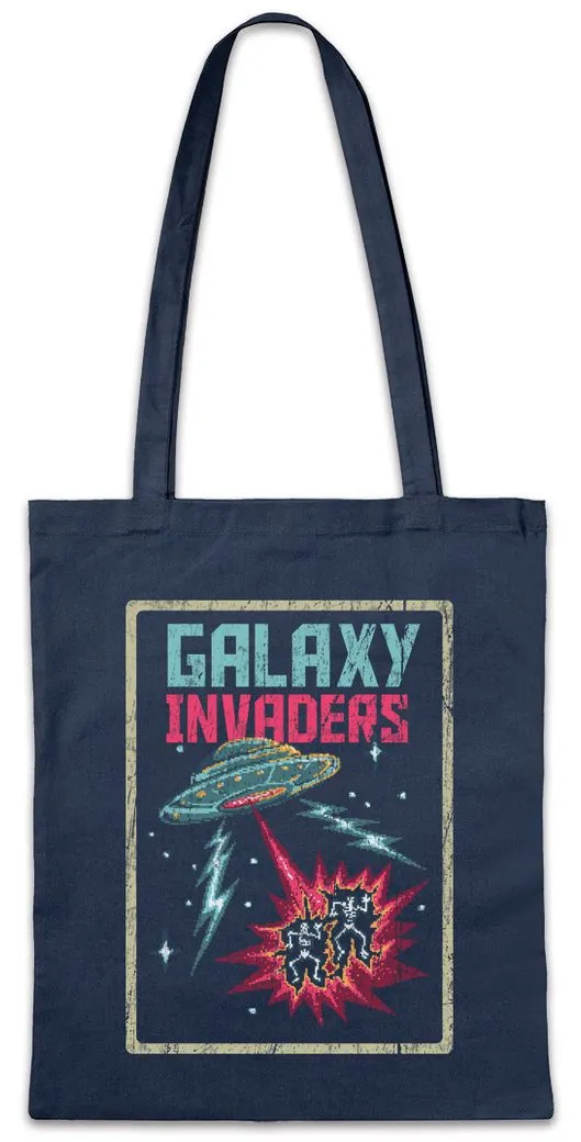 Urban Backwoods Beuteltasche Pixel Galaxy Invaders Stofftasche Gamer Gaming Games Pixel Retro (1-tlg), Arcade 8 Space 16