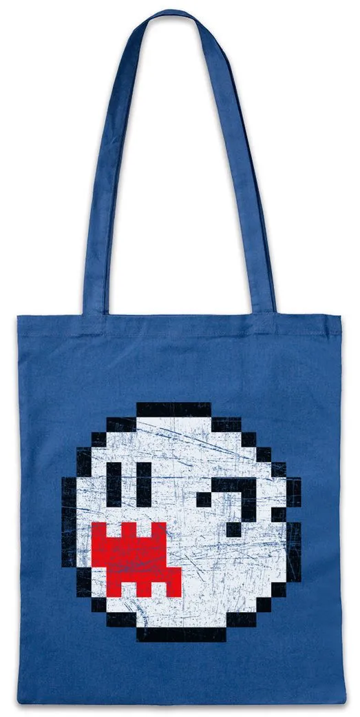 Urban Backwoods Beuteltasche Pixel Ghost Stofftasche Super Video Game Mario Gamer Gaming Geek Nerd (1-tlg), 8Bit Retro Blume Flower